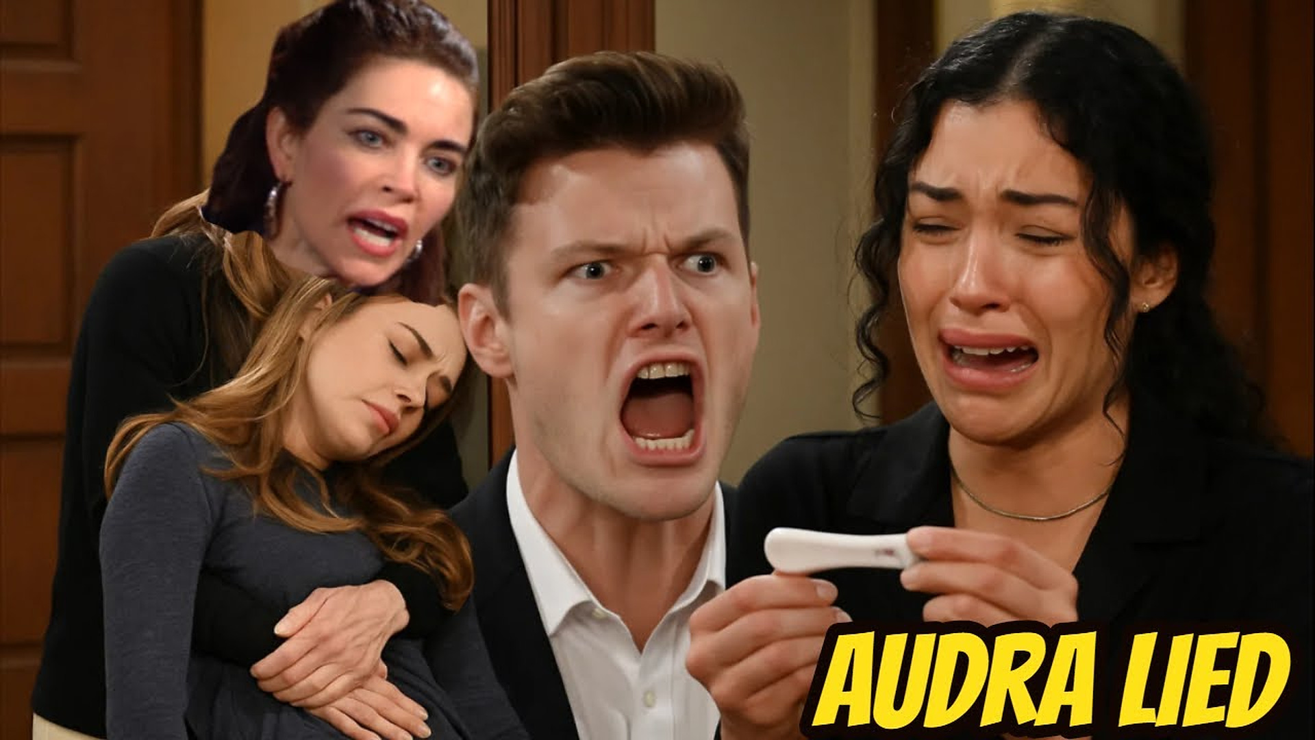 Audra lies that Kyle is the father of her baby, Claire faints when she learns the truth Y&R Spoilers