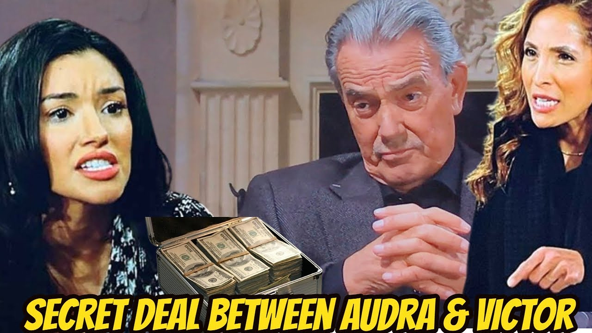 Victor uses money to bribe Audra into giving up Tucker's secret information Y&R Friday, April 4/2025