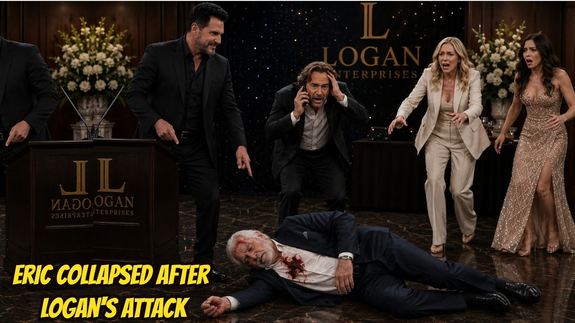 Eric collapsed after Logan's attack, suffering a life-threatening stroke The Bold and The Beautiful