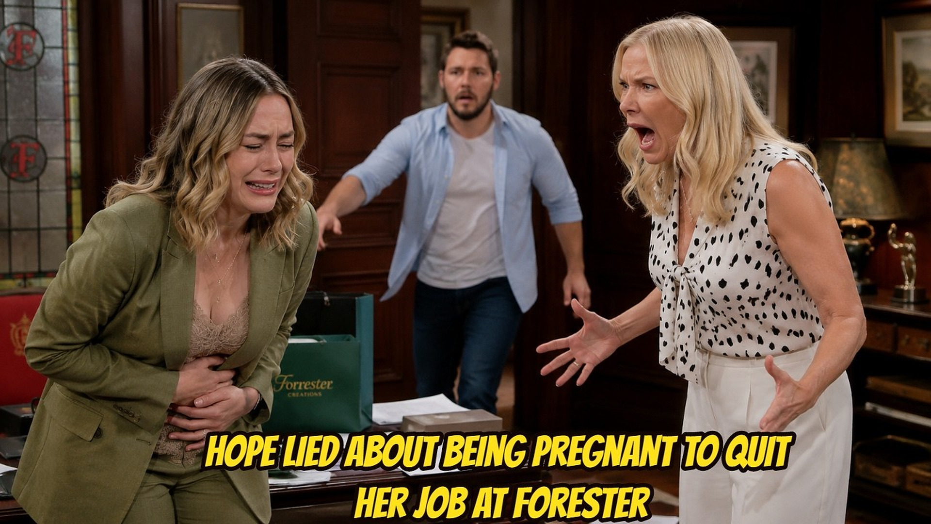 Hope lied to Brooke, telling her she was pregnant and might have to take extended leave from work