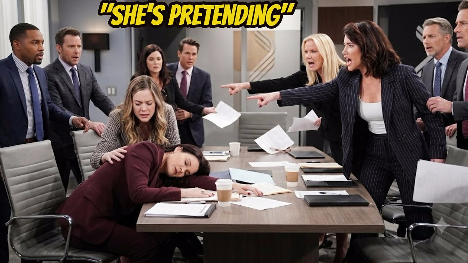Katie suffered a heart attack during a confrontation with Steffy and Brooke B&B Spoilers