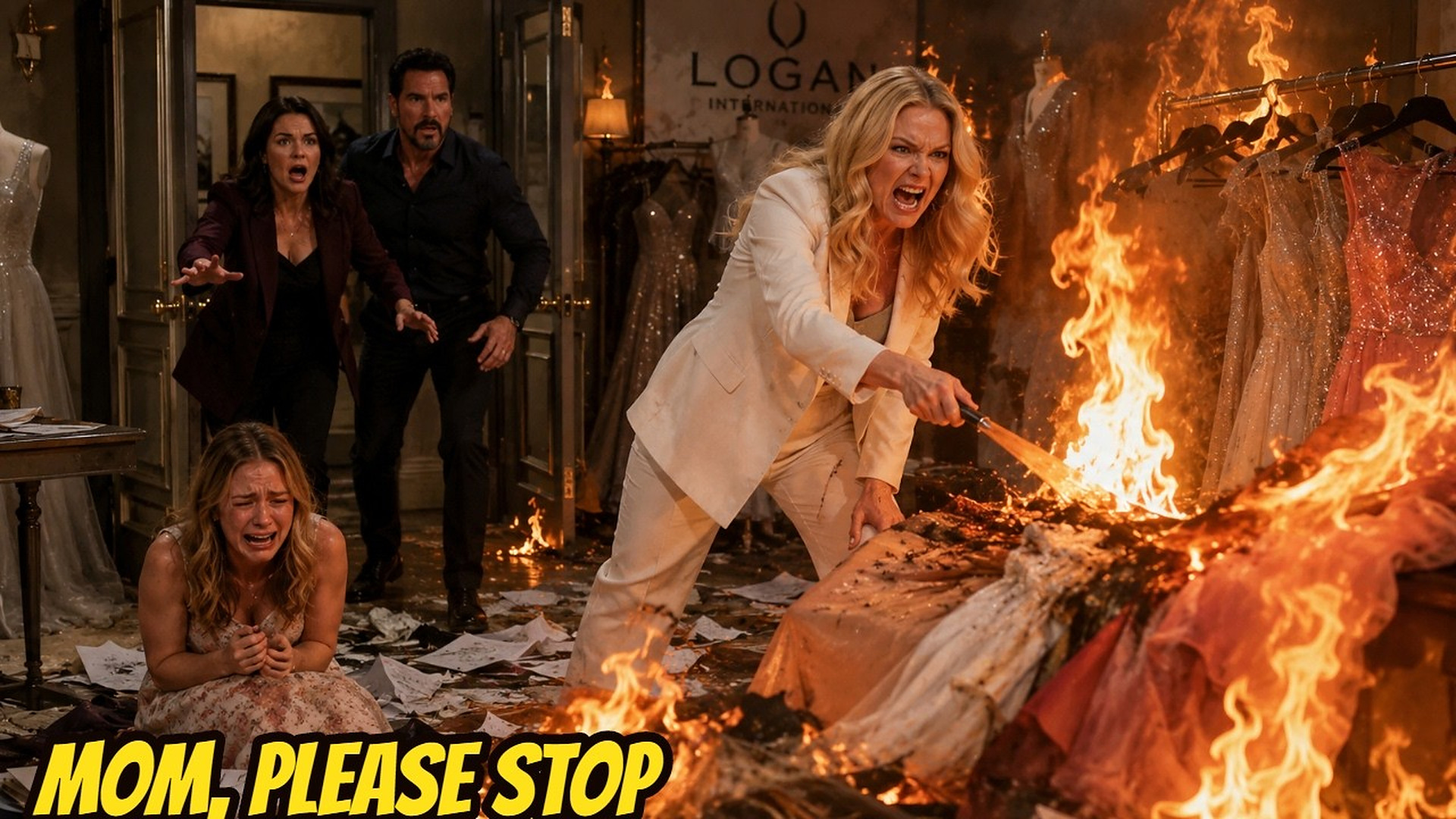 Brooke went to Logan and destroyed Hope's design samples and set them all on fire B&B Spoilers