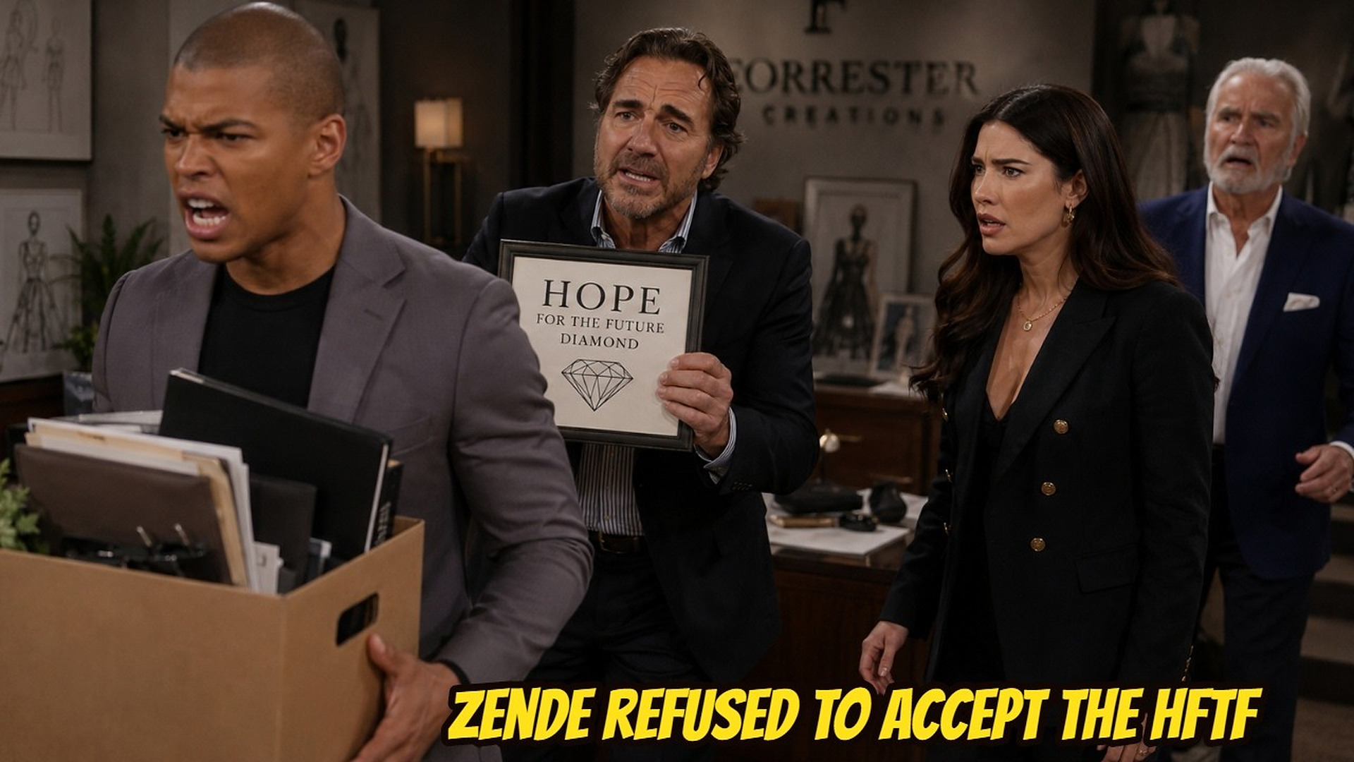 Zende refused to accept the HFTF, and his defection to Logan angered Ridge B&B Spoilers