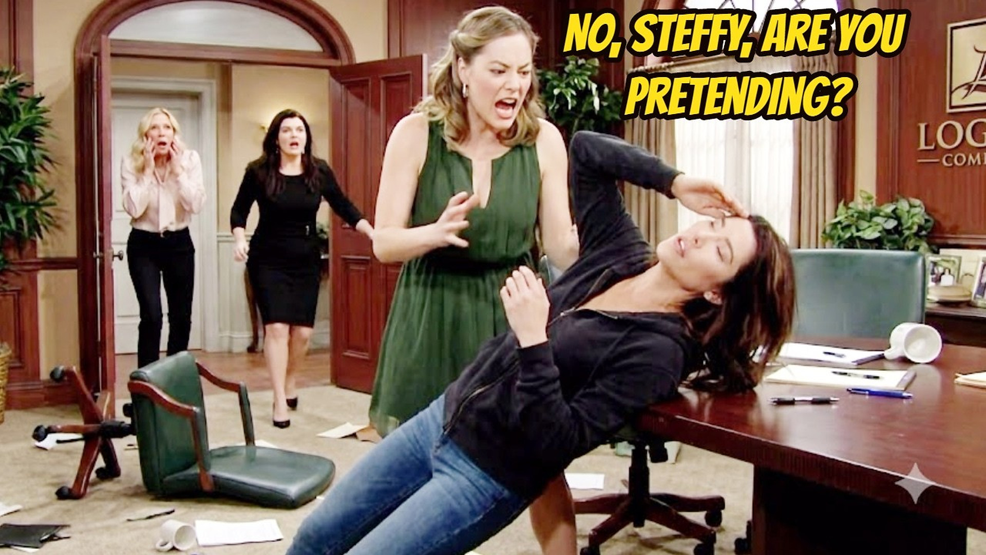 Steffy gives Hope an ultimatum; the traumatic fall causes Steffy to suffer a traumatic brain injury