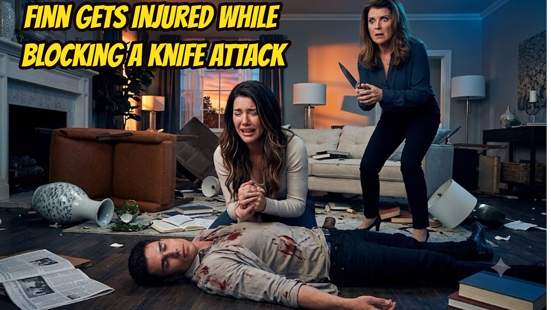 Steffy and Sheila confront each other, and Finn gets injured while blocking a knife attack B&B