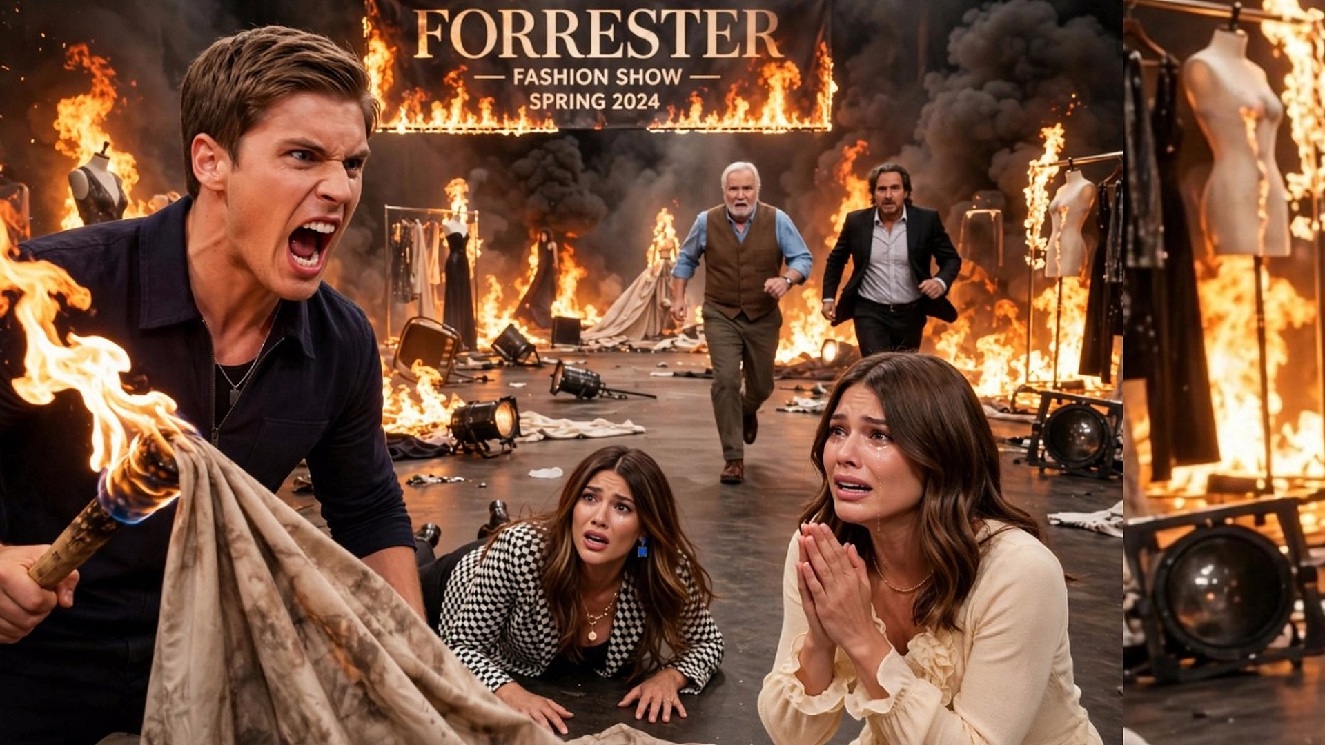 Will set Forester on fire in a fit of rage, severely injuring Steffy and Electra B&B Spoilers
